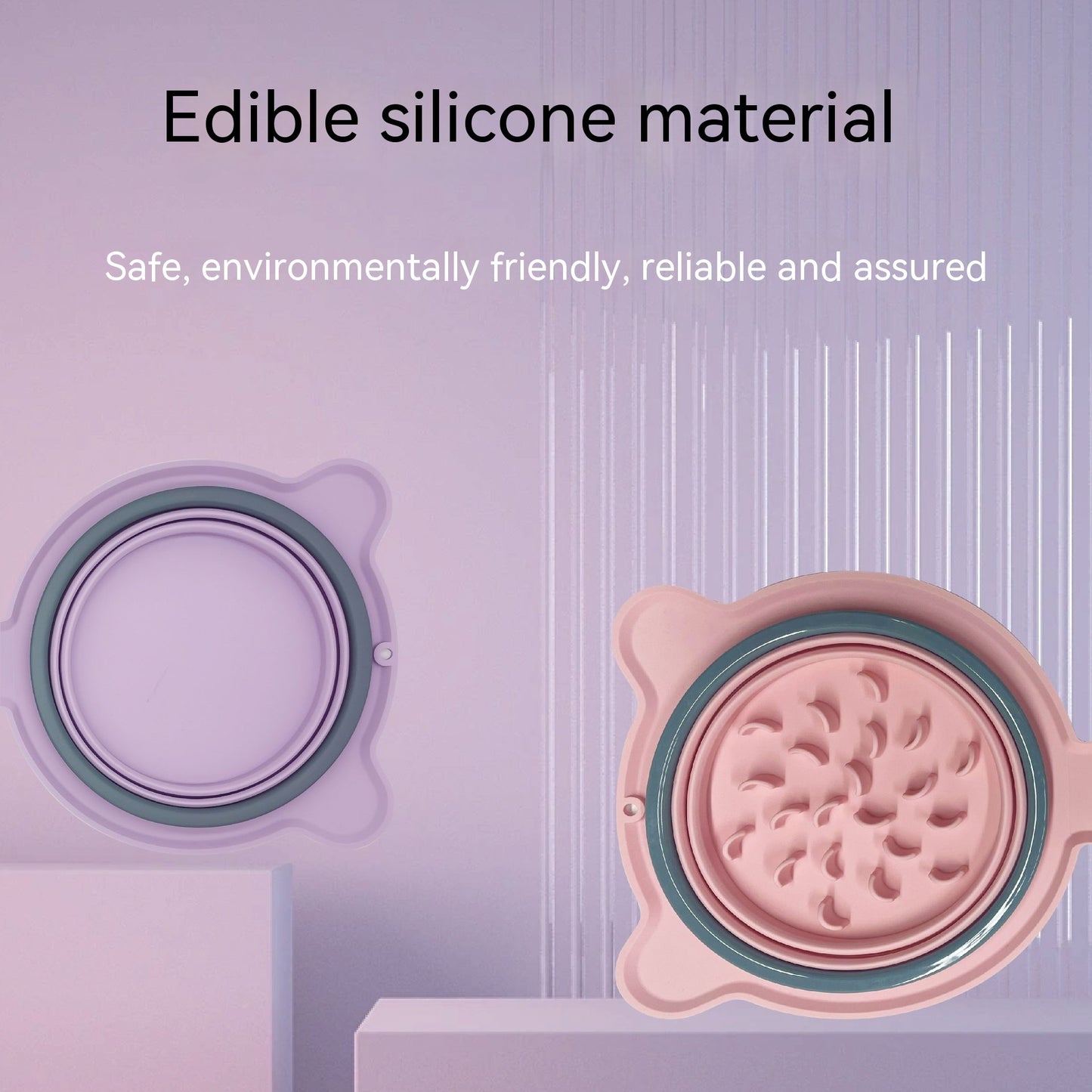 Non-Slip Silicone Dog Bowl – Portable Double Feeder for Trips