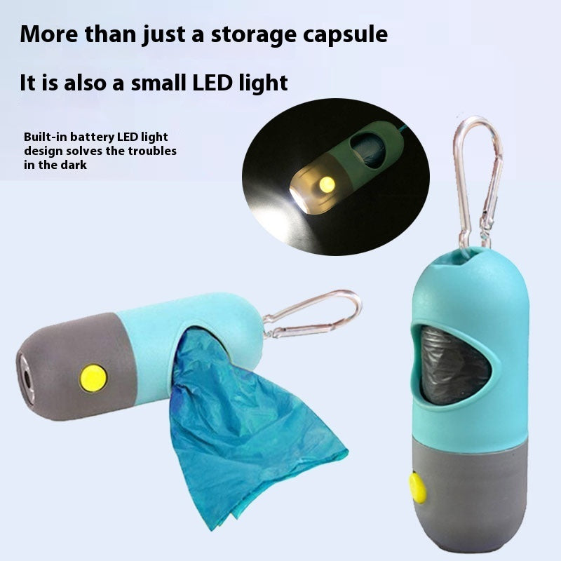 Pet Waste Bag Holder with LED Light – Walk Safe & Clean