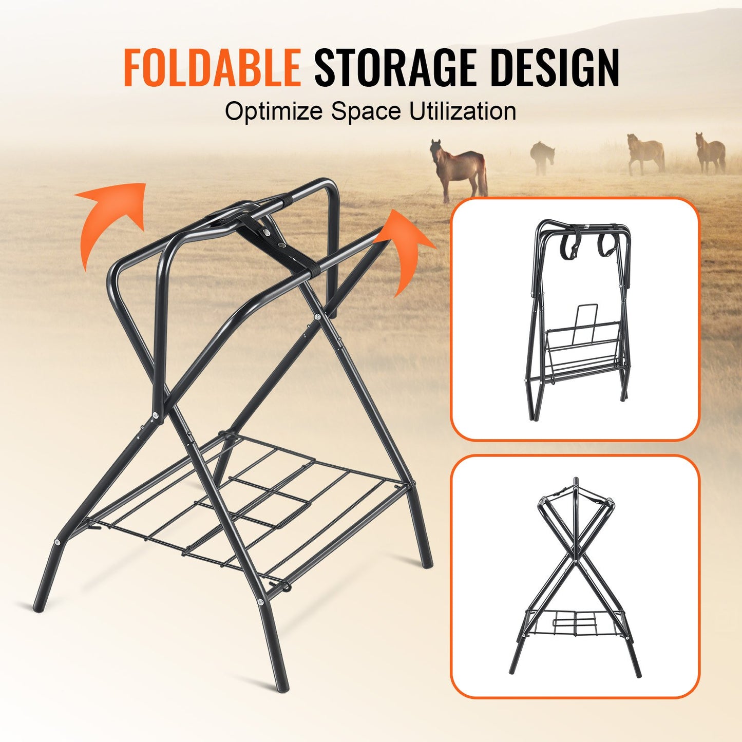 Portable Folding Saddle Rack for English and Western Saddles