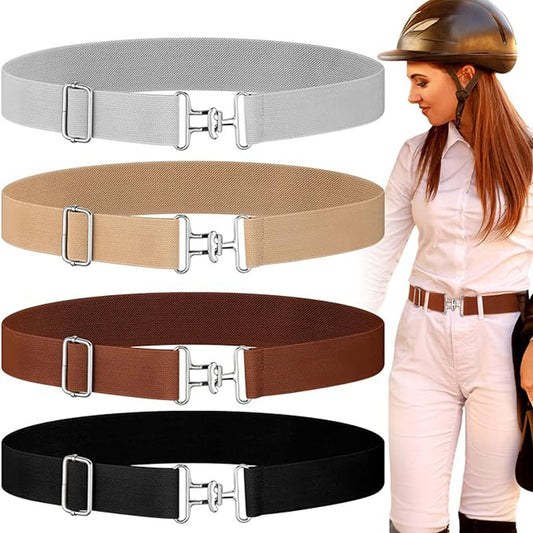Stretchy Equestrian Riding Belt with Secure Shark Buckle